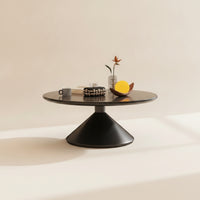 Pedestal Coffee Table Contemporary Circular Coffee Table Sturdy Furniture for Living Room, Sofa Side, Reading Corner