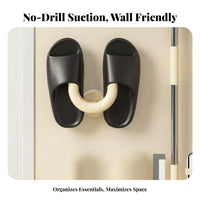 Draining Design Wall Mounted Slipper Rack Space Saving Drill-Effortless Slipper Hanger Multi-Purpose for Homeowners, Entryway, Closet