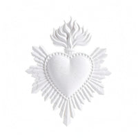 Resin Sacred Heart Wall Decoration Metallic-Looking Finish Sacred Heart Wall Plaque Raised Detailing for Catholics, Home Altar