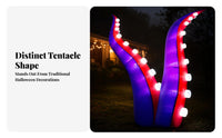 Lighted Edges Inflatable Tentacled Tentacle Decoration Curved Halloween Tentacled Tentacle Tall Halloween Inflatable Built-in Fan for Porch