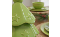 Stackable Coaster Tree Multi-Functional Ceramic Christmas Tree Figurine Space Saving Tabletop Ornament for Entryway