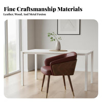 Modern Dining Chair with Backrest Thick Padded Cushion Upholstered Wood Armchair Easy Assembly Upholstered Dining Armchair for Restaurant, Living Room