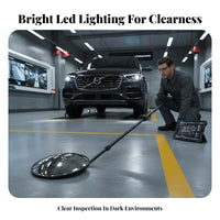 Under Vehicle Inspection Mirror Adjustable Rotate Telescopic Undercar Inspection Mirror Lighted Luminaire 2x Magnification