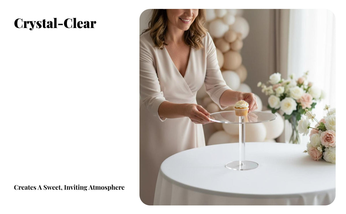 Clear Acrylic Cake Stand Elegant Presentation Acrylic Cake Stand Set Transparent Dessert Display Stands Long-Lasting