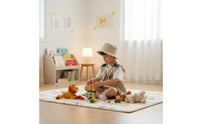 Kids Explorer Vest and Hat Set Multi-Storage Compartments Adventure Vest and Hat Customizable Fit Park Guide Play Outfit for Preschoolers