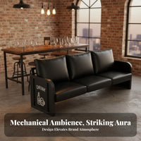 Retro & Design Tufted Iron Frame Loveseat Comfortable Cushions Booth Seating utilitarian Sofa for Restaurant Owners, Interior Designers, Cafe, Bar, Lounge Area, Waiting Room
