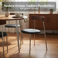 Retro Design Upholstered Chair with Metal Legs Mid-Century-Century Modern Design Household Furniture Comfortable Padded Seat Ergonomic Curved Backrest for Homeowners, Restaurant Owners, Home Office Workers