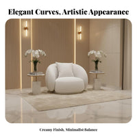 Wabi-Sabi Inspired Curved Sectional Sofa Creamy cream Curved sectional Sofa Minimalist Aesthetic Lounge Seating Deep Seat for Interior Designers, Business Owners, cosmetics studio, Reception Area, Living Room, Hotel Lobby