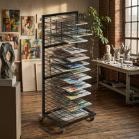 Art Drying Rack Removable Shelves Painting Drying Rack Studio Storage Swivel Casters Metal Frame for Painters