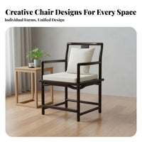 New Chinese design Unfinished Z-Shaped Armchair Modern Design Upholstered Dining Armchair sturdy Wood Legs Indoor Furniture DIY Finish for Interior Designers, Homeowners, Business Owners, Office, Living Room, Reception Area, Kitchen