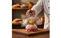 Clear Dome Food Cover with Knob Plastic Cake Dome Sturdy Display Cover Lightweight for Buffet