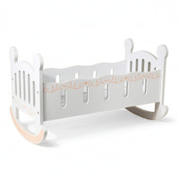 Wooden Rocking Cradle Bed Toy Rocking Cradle Young Child Furniture for Young Children, Kids, Playroom, Nursery, Daycare
