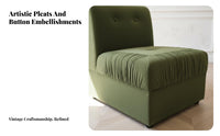 Pleated configurable Sectional French Retro aesthetic Sofa Combinable Sections Couch for Interior Designers, Homeowners, Living Room, Bedroom, Lounge Area