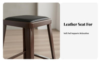 Full-metal Construction utilitarian rearlessless Counter Stool Built-in Footrest Bar Chair sturdyDuty Indoor Seating Vintage Look for Design aficionados, Business Owners, Cafe, Restaurant, Workshop, eatery