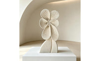 Flower Sculpture Nordic Statue with Base Indoor Table Decoration for Homeowners, Entryway