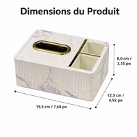 Leather Tissue Box, Modern Decorative Rectangular, Remote Control Storage for Living Room, Office