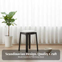 Nordic Design Stackable pinwheel Stool Space-Saving additional Dining Seat Mortise and Tenon Joint Household Furniture polished Rounded Edges for Families, Homeowners, Restaurant, Living Room, Kitchen, Entryway
