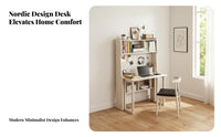Foldable Fold-foldable Desk with Pegboard Space-Saving Wall-Mounted Fold-foldable Workstation Multi-Functional Computer Station Minimalist Design for Students, Apartment Dwellers, Home Office Workers, Study Room, Small Spaces, Bedroom