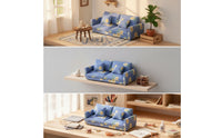 Dollhouse Sofa with Pillows Compact Two Seat Dollhouse Couch Elegant Miniature Double Sofa for Hobbyists