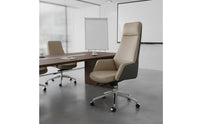 Reclining Function Ergonomic Leather Office Chair High Back Executive Chair for Conference Room