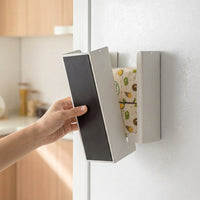 Bedroom Wall-Mounted Paper Towel Dispenser for Kitchen, Iron Rectangular Tissue Box Holder with Fridge Mount