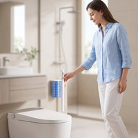 Attractive Toilet Brush with Holder Wall-Mounted for Small Apartments, Families