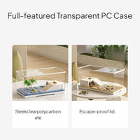 Turtle Habitat with Basking Platform and Lid, Transparent PC