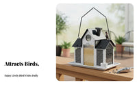 House Shaped Bird Feeder Weatherproof Solar Bird Feeder Great Gift Dream Garden Decor for Gardeners, Outdoor, Patio, Yard