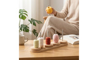 Natural Yarn Spindle Rack Stable Yarn Holder with Five Shafts Heavy-Duty Craft Tool Slimline for Knitters, Crocheters, Weavers, Knitting