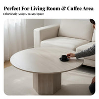 Round Pedestal Table Sintered Stdistinct Top Pedestal Coffee Table French-inspired& Easy to Clean for Families with Children