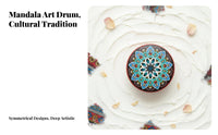 Painted Ethnic Tambourine Performance Stage Prop Hand Drum Handmade Percussion Instrument for Dancers, Culture Aficionados, Cultural Events, Classroom