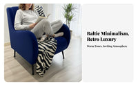 Houndstooth Armchair Nordic Design Upholstered Club Chair Retro & Look Long-Lasting Construction for Homeowners, Balcony