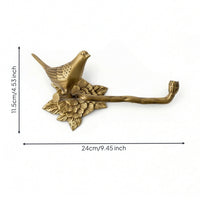Towel Holder with Bird Motif Vintage Towel Holder with Bird Screwless Installation Hardware for Renters