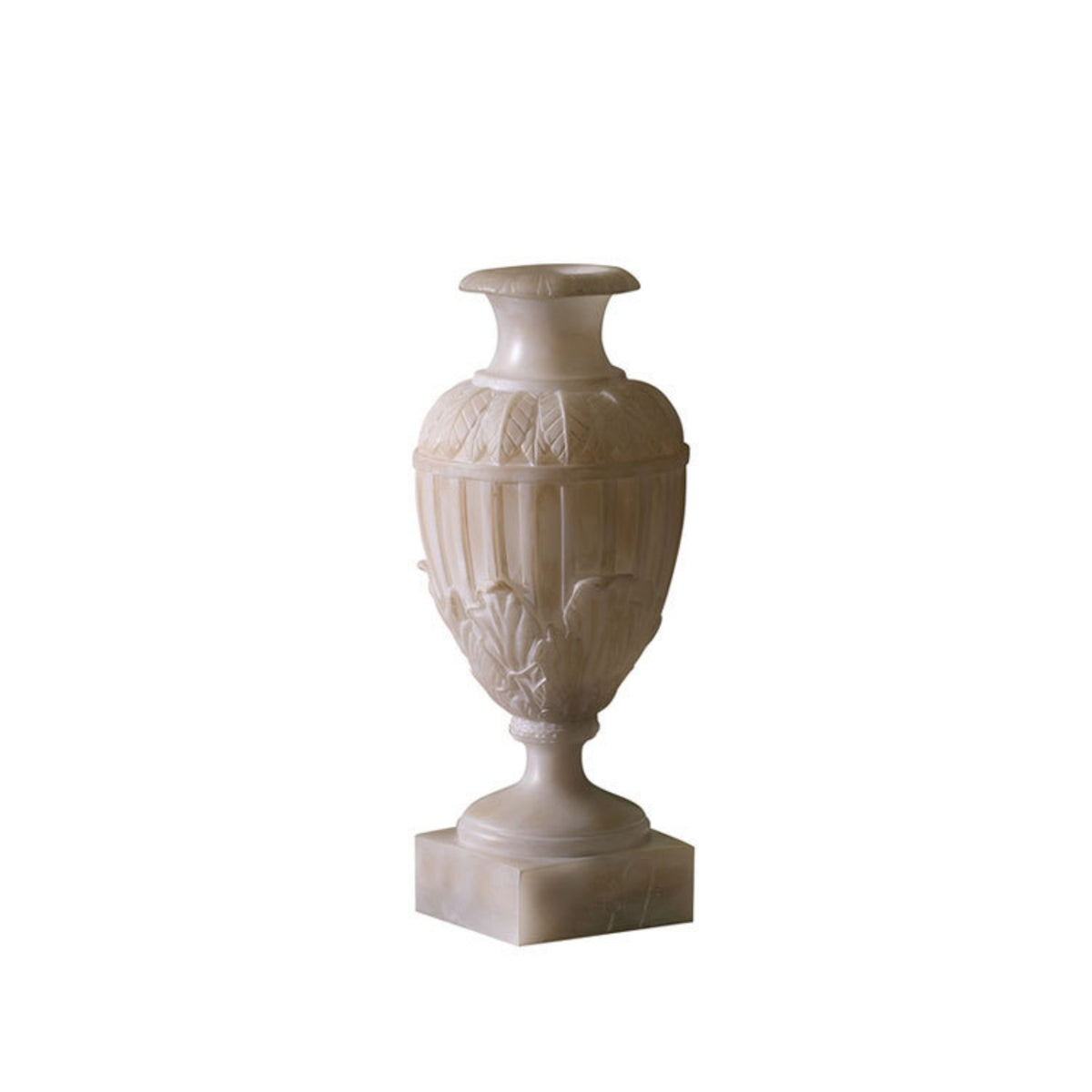 Vase with Pedestal Base Faux Jade Ribbed Vase Antique Evocative Flower Holder for Decorators