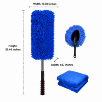 RV Wash Mop, Car Wash Brush for RV Truck SUV, Long Handle Chenille Microfiber Car Wash Mop, Telescopic 70-85cm Stainless Steel Handle