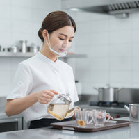 10 Pieces Hygienic Clear Mouth Guard with Ear Loops Adjustable Clear Face Mask with Chin Rests Lightweight Open Mouth Mask with Chin Rests Breathable for Food Service Workers, Servers, Receptionists, Restaurants, Kitchens, Salons