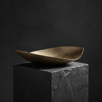 Aluminum Tray with Hammered Finish Textured Boat Tray Sculptural Display Plate for Home Stylists, Interior Designers, Reception Area