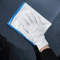 Fuzz Cloth and Glasses Cleaning Cloth, Large Microfibre Cloths for Wine Glass, 35cm x 50cm Glass Cloth with Overlock Border Binding
