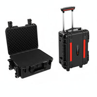 Retractable Handle Wheeled long-lasting container with Foam Large Capacity Rolling travel Chest Secure Latches Equipment Box impact Resistant for Photographers, Videographers, Air Travel, Field Work, at the site Shoots, Storage