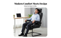 No Wheels Reclining Sled Base Chair Support Sled Base Armchair Ergonomic Design Computer Seat Thick Padded Cushion for Executives, Clients, Students, Conference Room, Restping