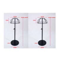 Curved Arms Adjustable Hat Stand Round Base Dome Top Hat Stand