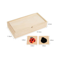 Natural Wood Wooden Shadow Matching Set Smooth Edges Shadow Matching Toy Printed Motifs Reasoning Practice