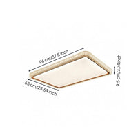 Rectangular LED Ceiling Light High CRI Rectangular Flush Mount Chandelier Modern Crystal Ceiling Light Gold Trim