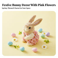 Cute Design Easter Bunny Figurine Farmhouse Aesthetic Easter Bunny Decoration Festive Straw Rabbit Statue Handmade Look for Party