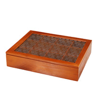 With Lid 9-Grid Jewelry Organizer Desktop Use Retro Wooden Trinket Box Exquisite Finish for Vanity, Bedside Table