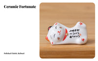 Fortunate Cat Chopstick Holder Multi-Functional Ceramic Cat Chopstick Rest Maneki-Neko Utensil Rest Cute Design Easy to Clean