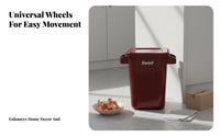 Movable Kitchen Garbage Can With Wheels Rolling Trash Can Large Capacity Uncovered Top Bin Thickened Material Waste Container