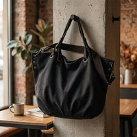 Travel Bag and Tote Bag for Daily Use, Large Canvas Tote Bag with Polyester Lining and Double Strap, Soft Bag for Women, 36*18*35cm Size