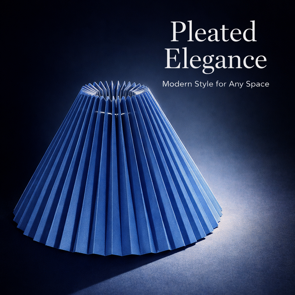 Light Shade Lampshade for Table Lamps with Foldable Pleated Design, Textile for Living Room and Bedroom