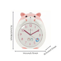 Cute Animal Alarm Clock Cartoon Bedside Alarm Clock Non-Ticking Silent for Children, Toddlers, Students, Nightstand, Bedroom, Desk